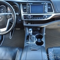 Двухслойные коврики EVA на Toyota Highlander III 3 ряда (2013-2019)