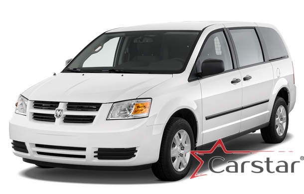 Текстильные коврики для Dodge Grand Caravan V (2007-2020) 2 ряд: кресла 1+1 не убираются в пол